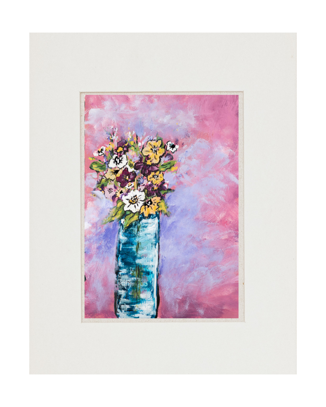 "Happy Little Vase" - 8x10 Matted Painting